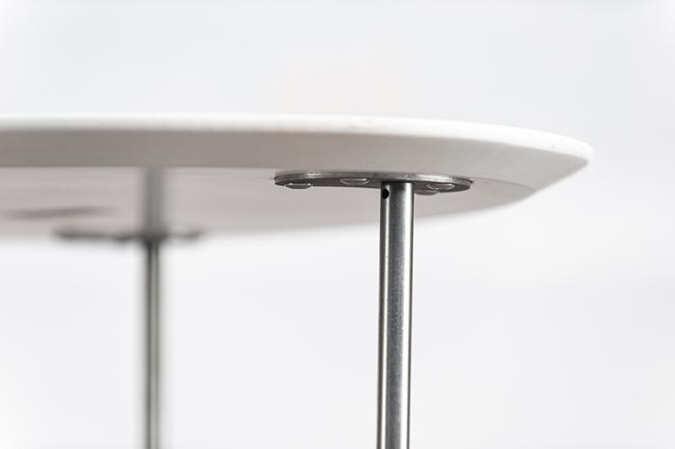 STUA Eclipse Coffee Table Ellipse design Jon Gasca B55xD45xH25 - white lacquered wood / chrome four-leg - Image 6