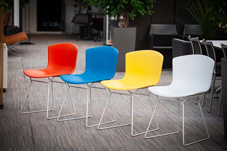 KNOLL Plastic Side Chair Chaise d’accueil design Harry Bertoia - plastique blanc – Image 17