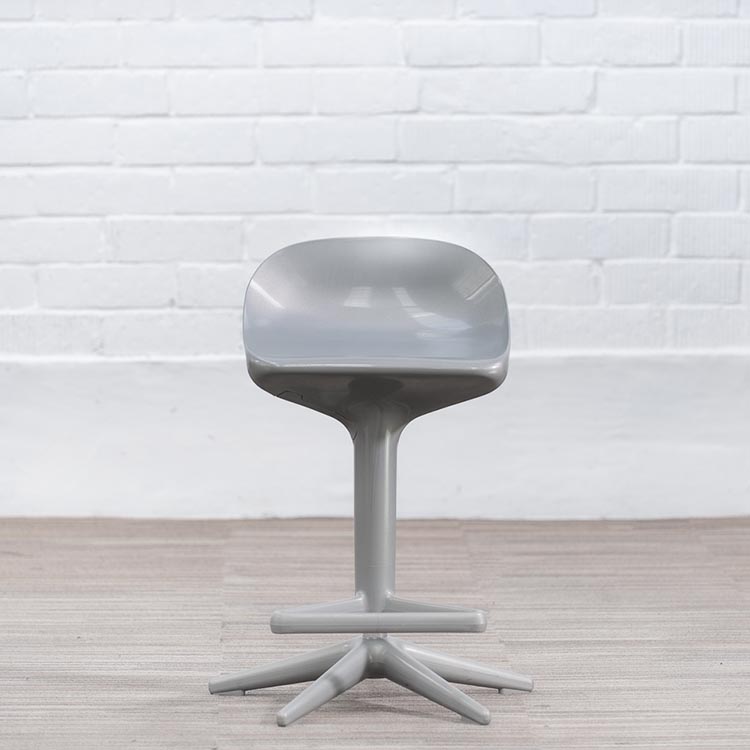 KARTELL Spoon Tabouret de bar pivotant design Antonio Citterio & Toan Nguyen - plastique gris / plastique et métal gris base étoile – Image 2