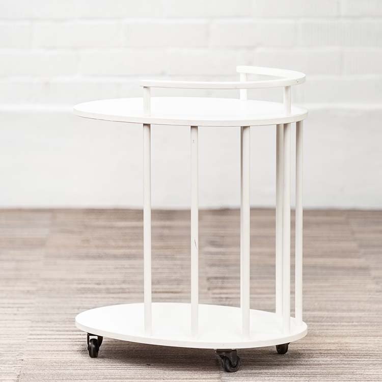 NC NORDIC CARE Julia 065 Side Table Oval design Eva Schildt B63xD47xH74 - white wood / white flat base plate - Image 2