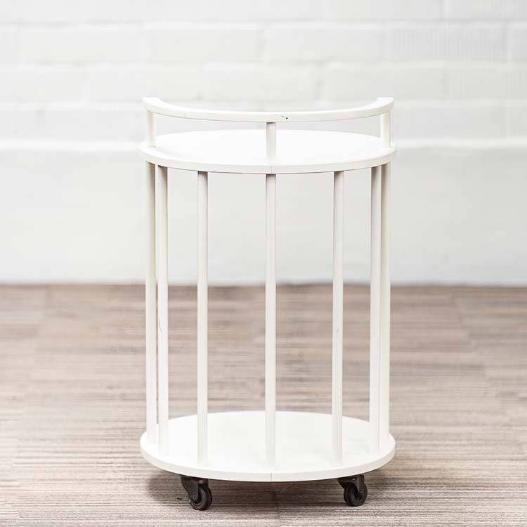 NC NORDIC CARE Julia 065 Side Table Oval design Eva Schildt B63xD47xH74 - white wood / white flat base plate - Image 3