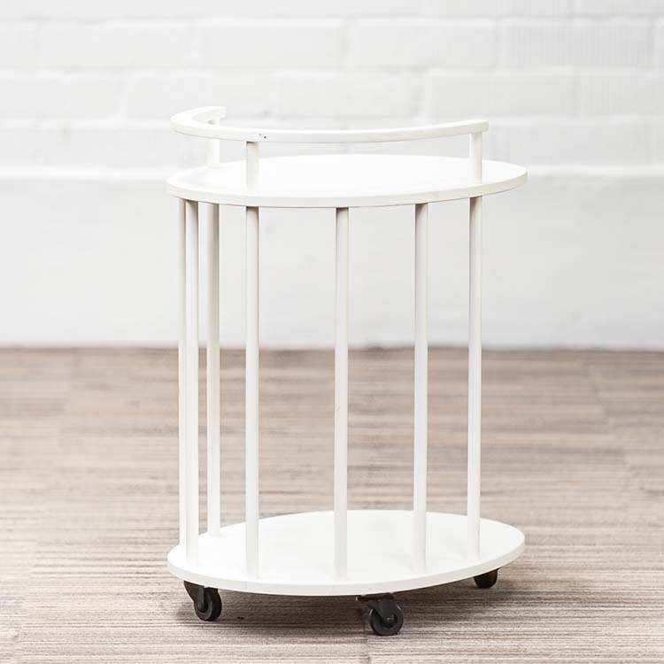 NC NORDIC CARE Julia 065 Side Table Oval design Eva Schildt B63xD47xH74 - white wood / white flat base plate - Image 4