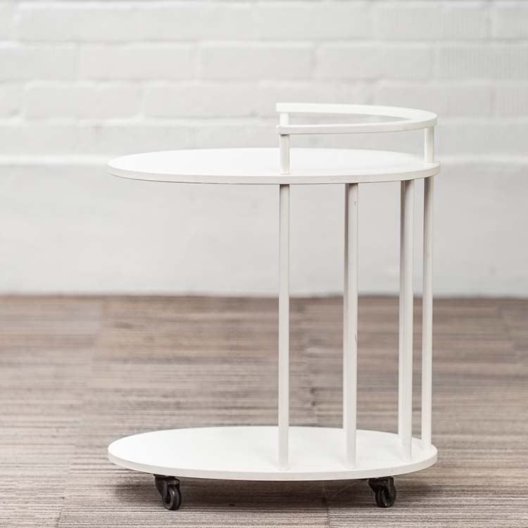 NC NORDIC CARE Julia 065 Side Table Oval design Eva Schildt B63xD47xH74 - white wood / white flat base plate - Image 5