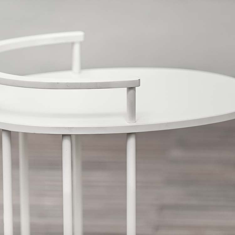 NC NORDIC CARE Julia 065 Side Table Oval design Eva Schildt B63xD47xH74 - white wood / white flat base plate - Image 6