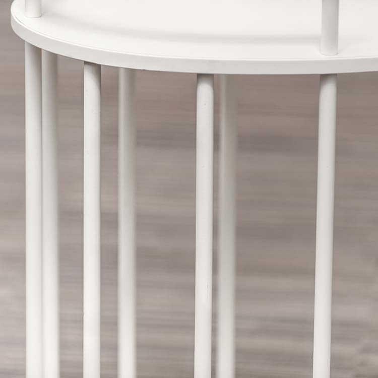 NC NORDIC CARE Julia 065 Side Table Oval design Eva Schildt B63xD47xH74 - white wood / white flat base plate - Image 8