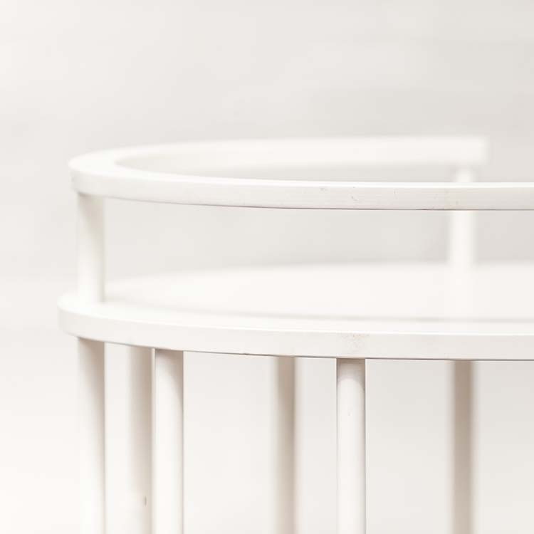NC NORDIC CARE Julia 065 Side Table Oval design Eva Schildt B63xD47xH74 - white wood / white flat base plate - Image 9