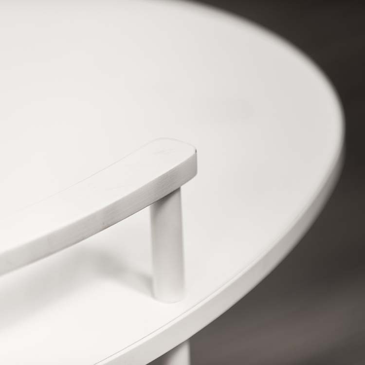 NC NORDIC CARE Julia 065 Side Table Oval design Eva Schildt B63xD47xH74 - white wood / white flat base plate - Image 14