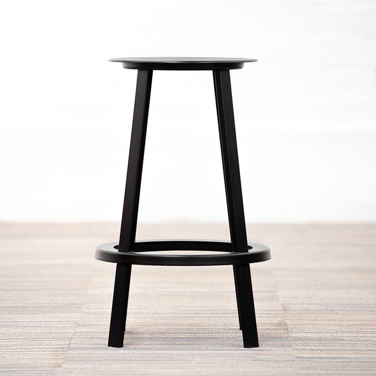 HAY Revolver Tabouret bas design Leon Ransmeier - black metal / métal noir quatre pieds – Image 2