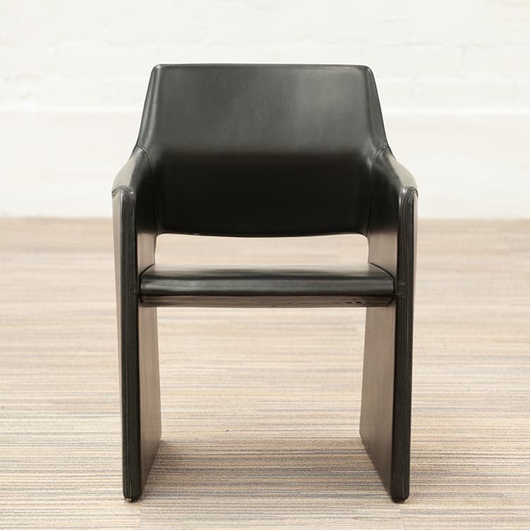 Set van 4x ARPER CORTE Salonset design Rodolfo Dordoni B56xD47xH80 - zwart leder - Afbeelding 2