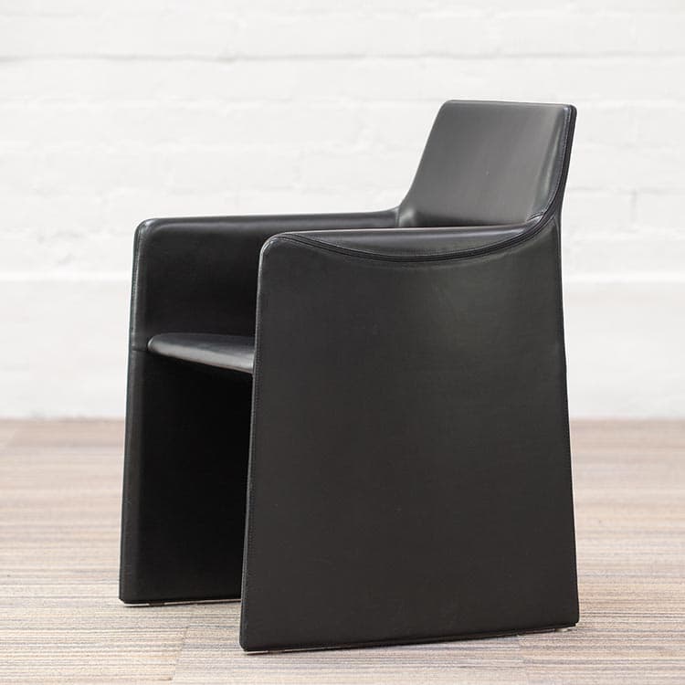 Set van 4x ARPER CORTE Salonset design Rodolfo Dordoni B56xD47xH80 - zwart leder - Afbeelding 3