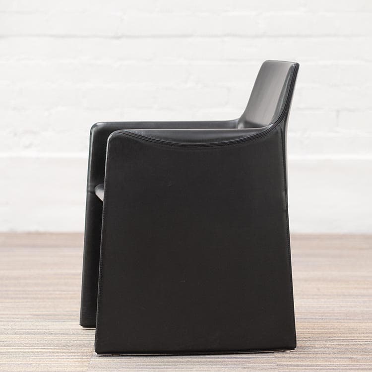 Set van 4x ARPER CORTE Salonset design Rodolfo Dordoni B56xD47xH80 - zwart leder - Afbeelding 4
