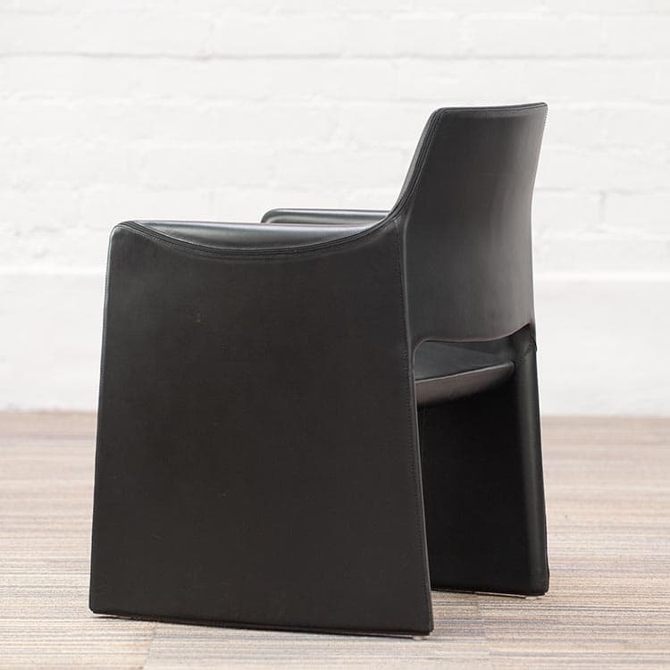Set van 4x ARPER CORTE Salonset design Rodolfo Dordoni B56xD47xH80 - zwart leder - Afbeelding 5