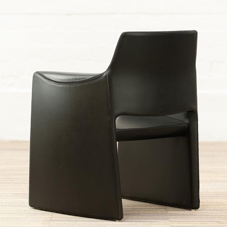 Set van 4x ARPER CORTE Salonset design Rodolfo Dordoni B56xD47xH80 - zwart leder - Afbeelding 6