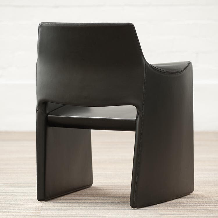Set van 4x ARPER CORTE Salonset design Rodolfo Dordoni B56xD47xH80 - zwart leder - Afbeelding 8