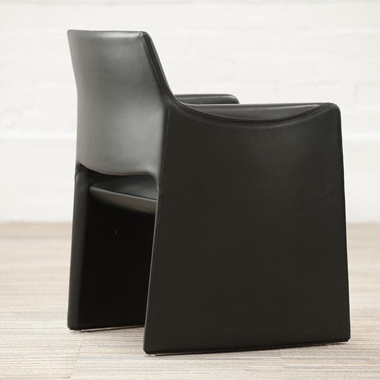 Set van 4x ARPER CORTE Salonset design Rodolfo Dordoni B56xD47xH80 - zwart leder - Afbeelding 9