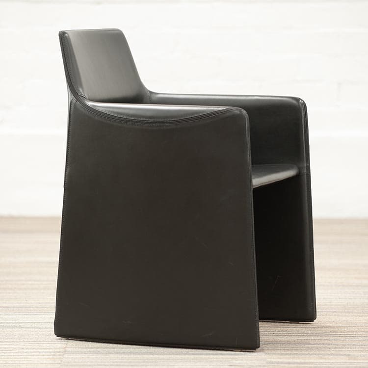 Set van 4x ARPER CORTE Salonset design Rodolfo Dordoni B56xD47xH80 - zwart leder - Afbeelding 11