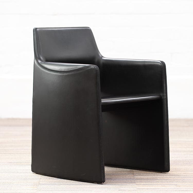 Set van 4x ARPER CORTE Salonset design Rodolfo Dordoni B56xD47xH80 - zwart leder - Afbeelding 12