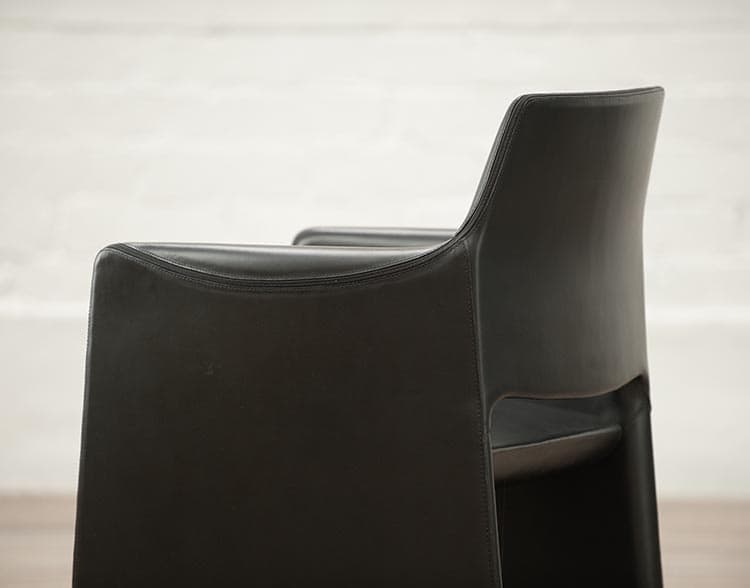 Set van 4x ARPER CORTE Salonset design Rodolfo Dordoni B56xD47xH80 - zwart leder - Afbeelding 16