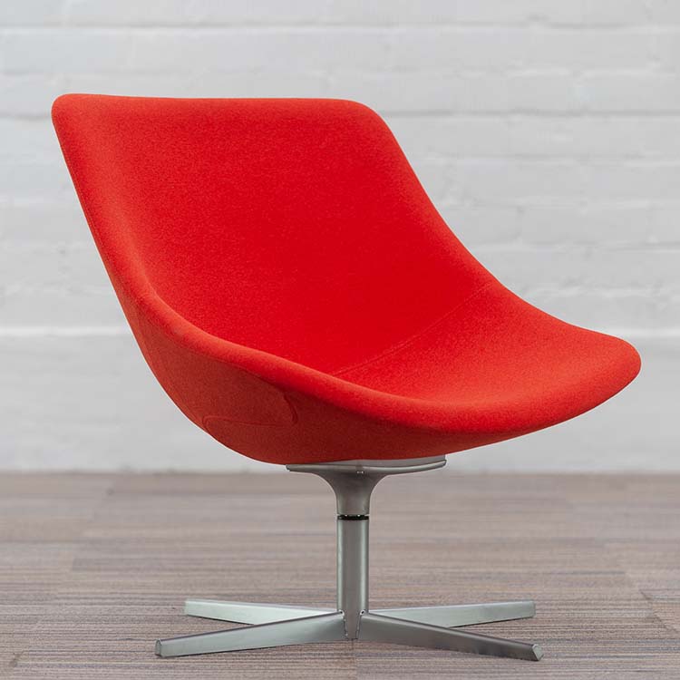 LAPALMA AUKI S113 Chaise lounge design Hee Welling - tissu orange / aluminium base étoile – Image 14
