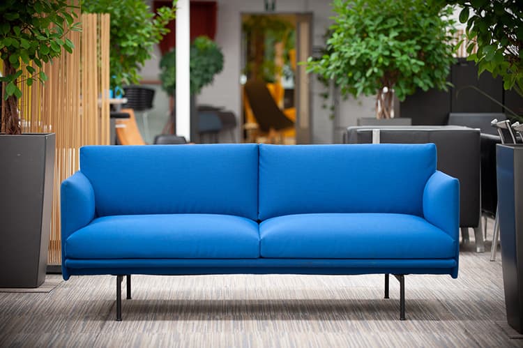 MUUTO Outline Remix 163 Sofa Zitbank 3-zit design Anderssen & Voll B170xD84xH71 - blauw stof / alu zwart vierpoot - Afbeelding 19