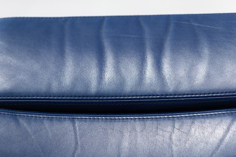 VITRA EA208 soft pad Vergaderstoel design Charles and Ray Eames - blauw leder / chrome sterpoot - Afbeelding 14