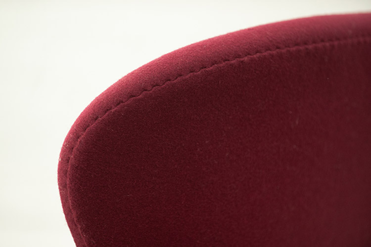 FRITZ HANSEN Swan Sofa Settee 2-Seater Bench design Arne Jacobsen B143xD63xH77 - burgundy fabric / grey metal - Image 17