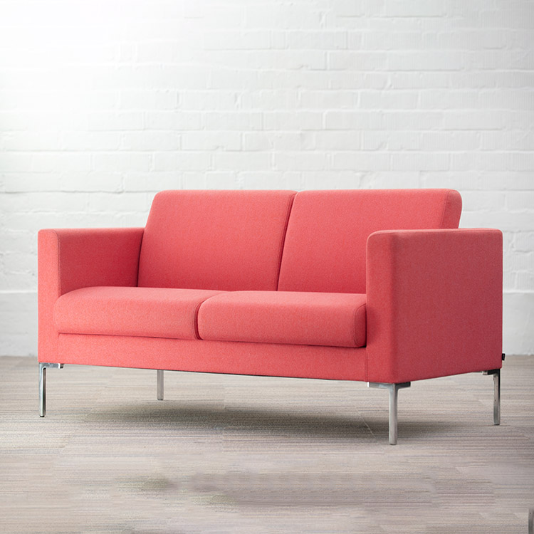 SITLAND Canapé 2-Seater Bench B151xD78xH83 - pink fabric / chrome four-leg - Image 2