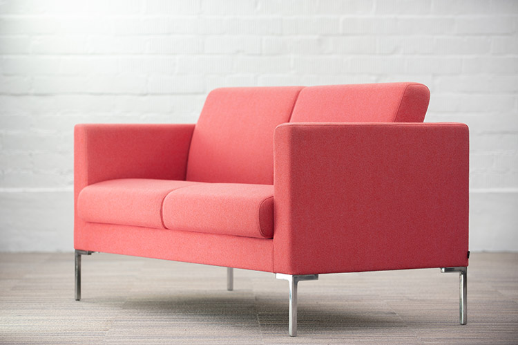 SITLAND Canapé 2-Seater Bench B151xD78xH83 - pink fabric / chrome four-leg - Image 3