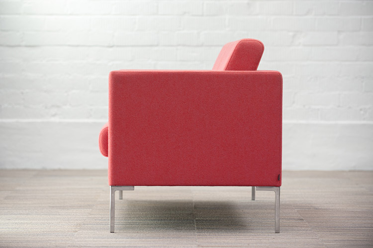 SITLAND Canapé 2-Seater Bench B151xD78xH83 - pink fabric / chrome four-leg - Image 4
