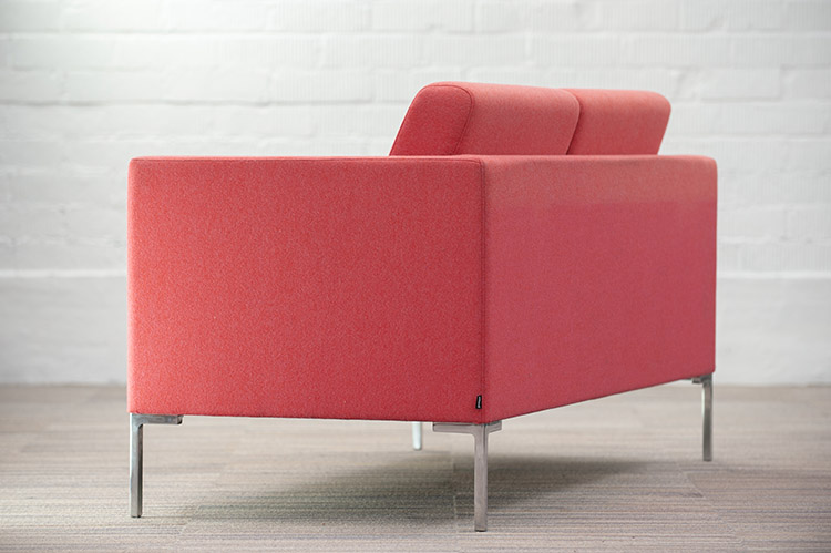 SITLAND Canapé 2-Seater Bench B151xD78xH83 - pink fabric / chrome four-leg - Image 5