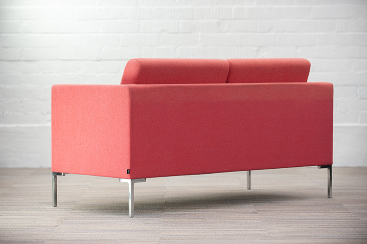 SITLAND Canapé 2-Seater Bench B151xD78xH83 - pink fabric / chrome four-leg - Image 6