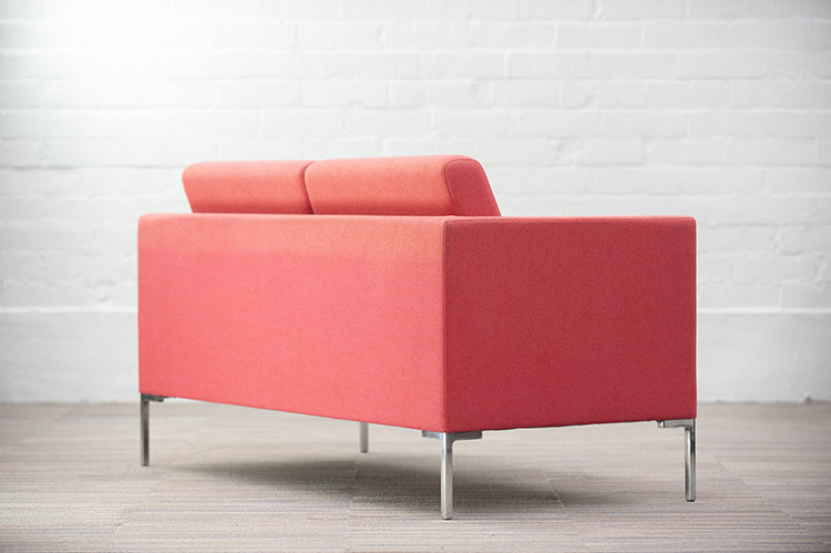 SITLAND Canapé 2-Seater Bench B151xD78xH83 - pink fabric / chrome four-leg - Image 8