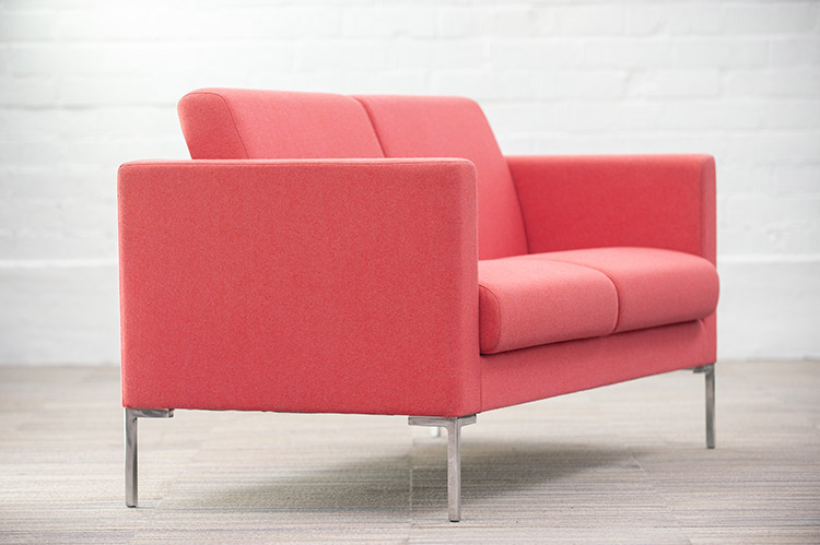 SITLAND Canapé 2-Seater Bench B151xD78xH83 - pink fabric / chrome four-leg - Image 10
