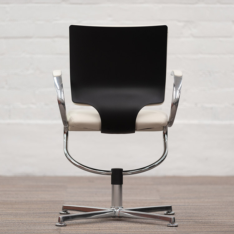 DAUPHIN In Touch 5409 Chaise de réunion (neuf) - cuir blanc / aluminium poli base étoile – Image 6