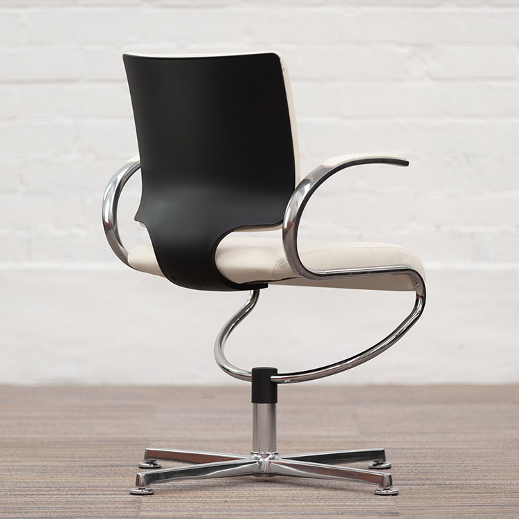 DAUPHIN In Touch 5409 Chaise de réunion (neuf) - cuir blanc / aluminium poli base étoile – Image 8