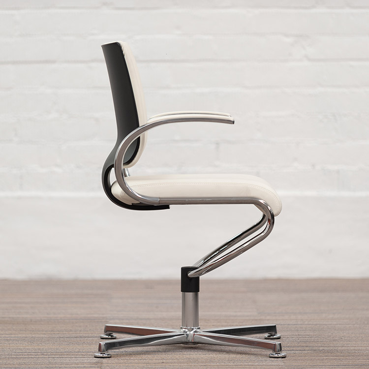 DAUPHIN In Touch 5409 Chaise de réunion (neuf) - cuir blanc / aluminium poli base étoile – Image 9