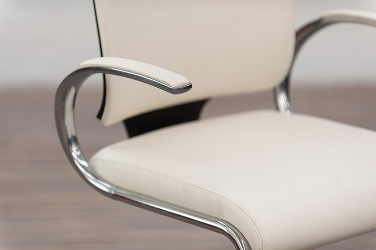 DAUPHIN In Touch 5409 Chaise de réunion (neuf) - cuir blanc / aluminium poli base étoile – Image 11
