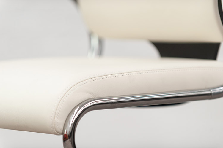 DAUPHIN In Touch 5409 Chaise de réunion (neuf) - cuir blanc / aluminium poli base étoile – Image 13
