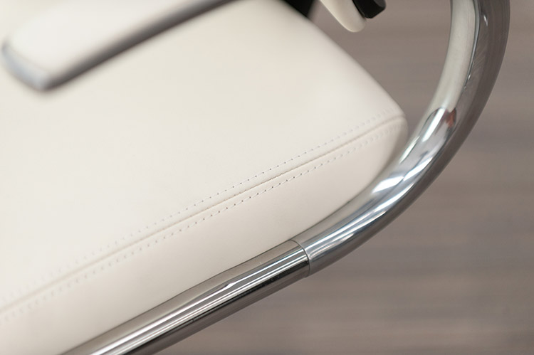 DAUPHIN In Touch 5409 Chaise de réunion (neuf) - cuir blanc / aluminium poli base étoile – Image 18