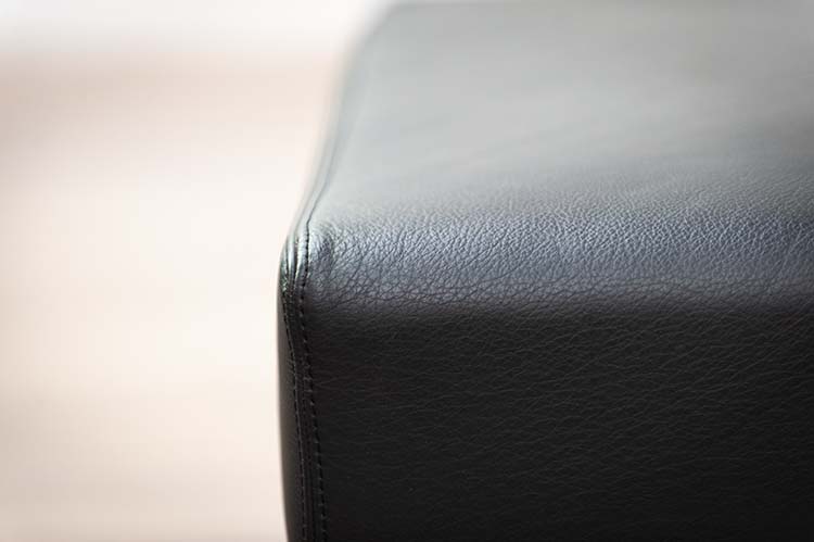 MOROSO Upholstered Leather Bench 2-Seater Bench B122xD62xH40 - black leather / chrome four-leg - Image 14