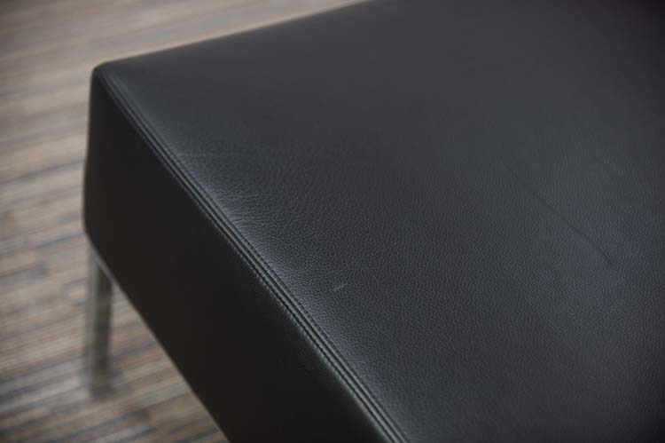 MOROSO Upholstered Leather Bench 2-Seater Bench B122xD62xH40 - black leather / chrome four-leg - Image 19