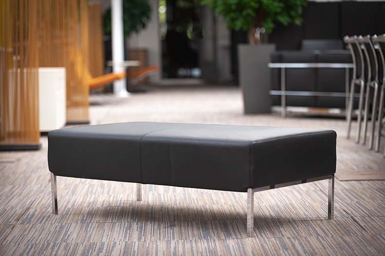 MOROSO Upholstered Leather Bench 2-Seater Bench B122xD62xH40 - black leather / chrome four-leg - Image 22
