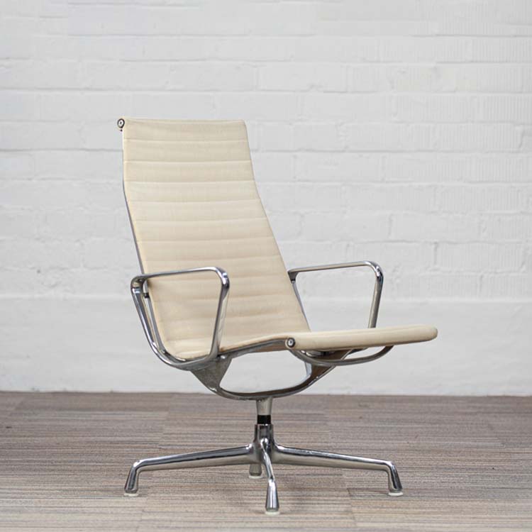 HERMAN MILLER EA116 Fauteuil de direction vintage années 1970 design Charles and Ray Eames - tissu beige / chrome base étoile – Image 11