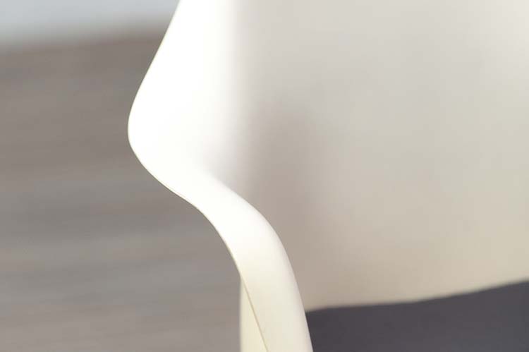 KNOLL Tulip Armchair vintage Chaise de réunion original années 1960 design Eero Saarinen - plastique blanc / tissu bleu / métal blanc plaque de base – Image 13
