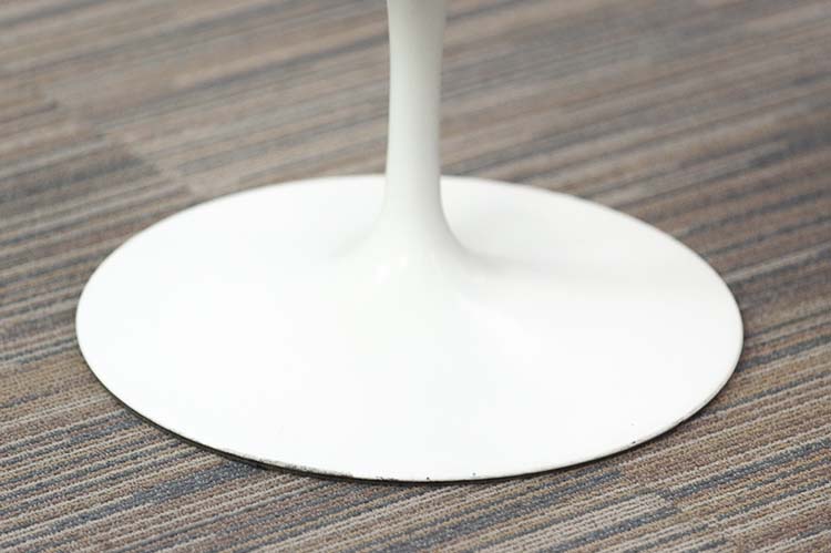 KNOLL Tulip Armchair vintage Chaise de réunion original années 1960 design Eero Saarinen - plastique blanc / tissu bleu / métal blanc plaque de base – Image 15