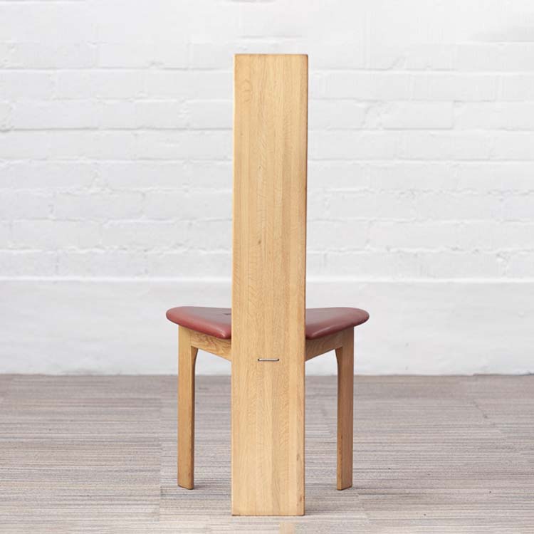 ROB & DRIES VAN DEN BERGHE Dining chairs Vergaderstoel design Rob & Dries Van den Berghe - donkerrood leder / hout driepoot - Afbeelding 8