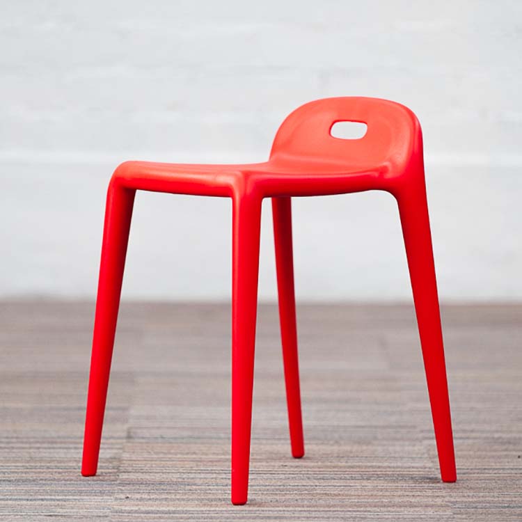 MAGIS YuYu Tabouret design Stefano Giovannoni empilable - plastique orange / plastique orange quatre pieds – Image 4