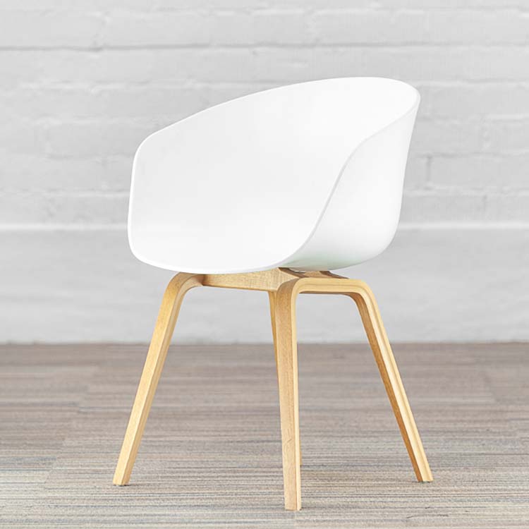HAY About a Chair AAC22 Ontvangststoel design Hee Welling - wit kunststof / eiken hout vierpoot - Afbeelding 2
