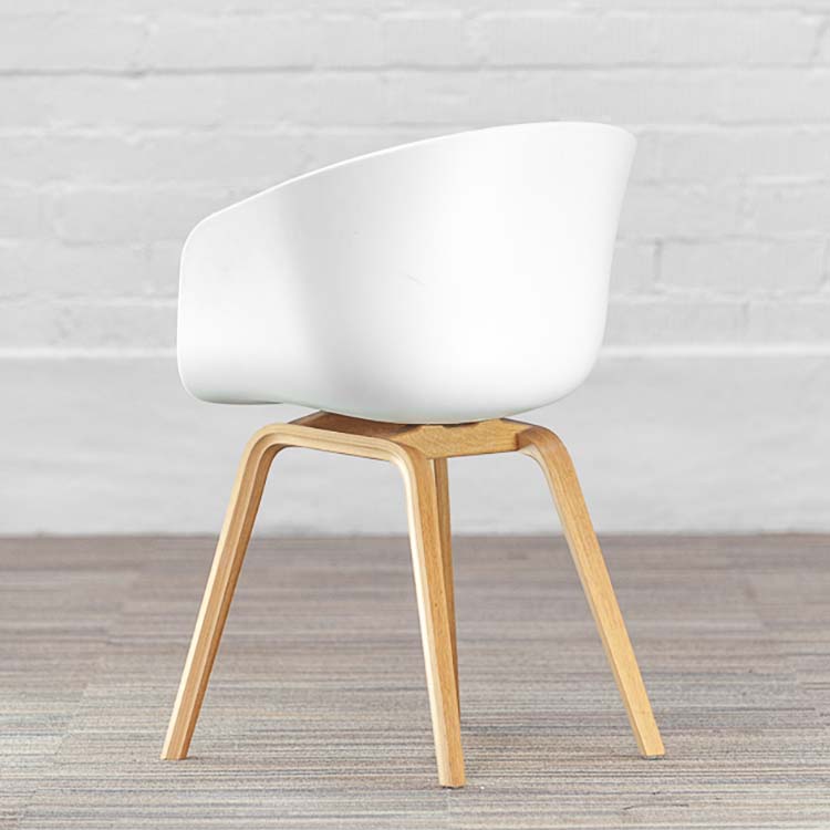 HAY About a Chair AAC22 Ontvangststoel design Hee Welling - wit kunststof / eiken hout vierpoot - Afbeelding 4