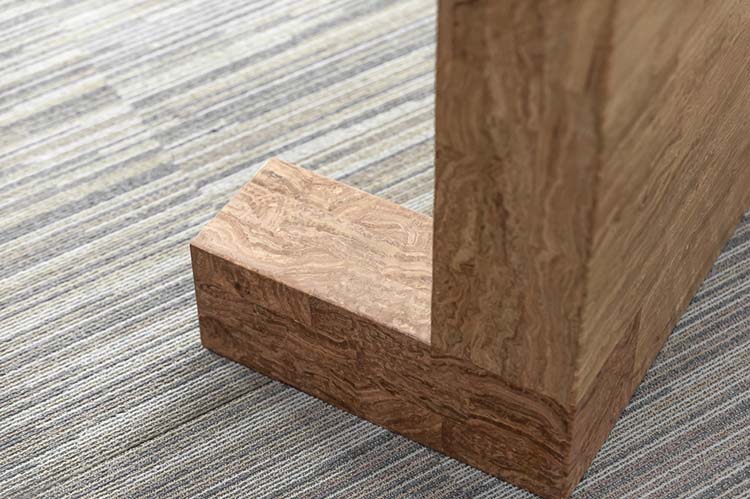 Table basse fait main B140xD80xH42 - bois pétrifié / fossile brun / bois pétrifié quatre pieds – Image 13